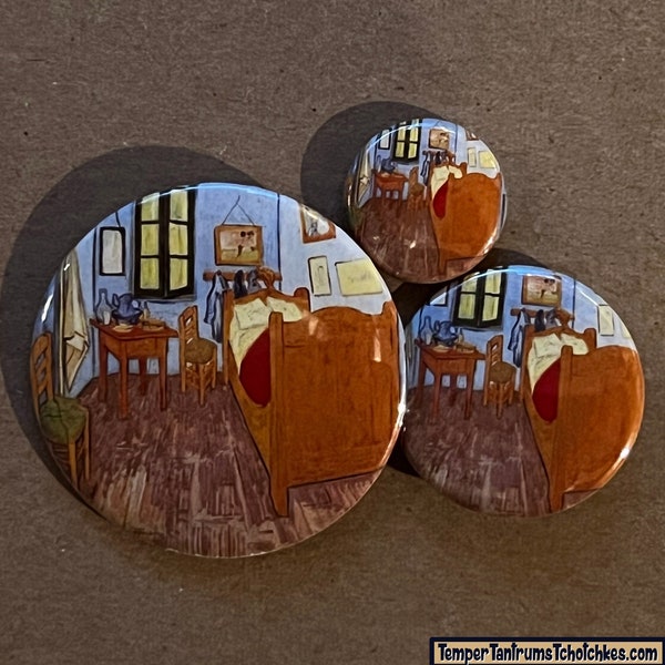 Vincent Van Gogh Bedroom in Arles -1", 1.5" or 2.25" Button/Bottle Opener-