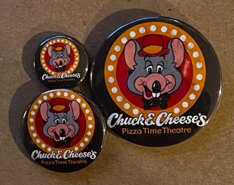 Chuck E Cheese Classic -1", 1.5" or 2.25" Button/Bottle Opener-