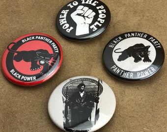 Black Panther Party Set -1.5” Buttons-