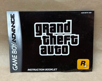 Grand Theft Auto Manual for GameBoy Advance