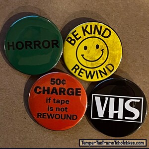 VHS Set -1", 1.5" or 2.25" Buttons/Bottle Openers-