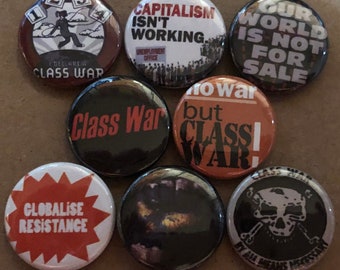 Class War Set -1” Buttons-
