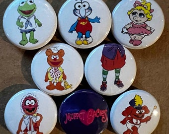 8 Brand New 1" "Muppet Babies" Buttons Set