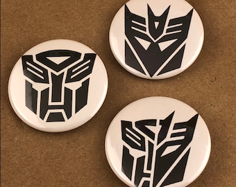 3 Brand New 1.5" "Transformers" Button Set