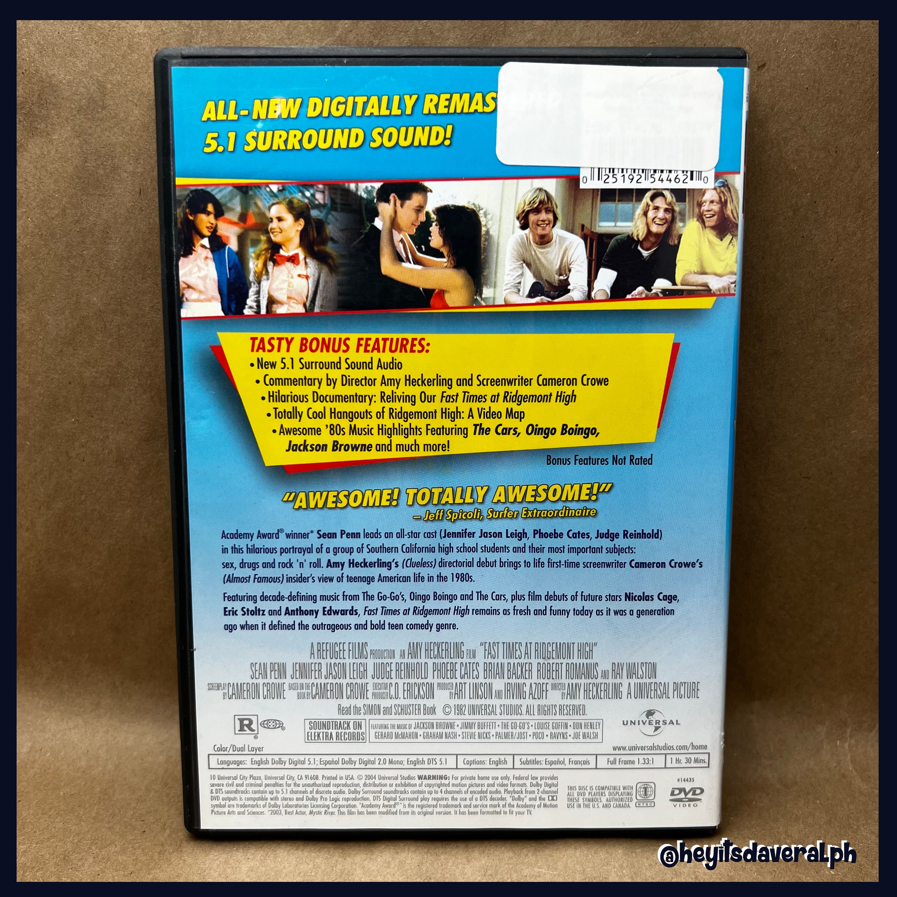 Fast Times at Ridgemont High DVD Totally Awesome Edition - Etsy Canada