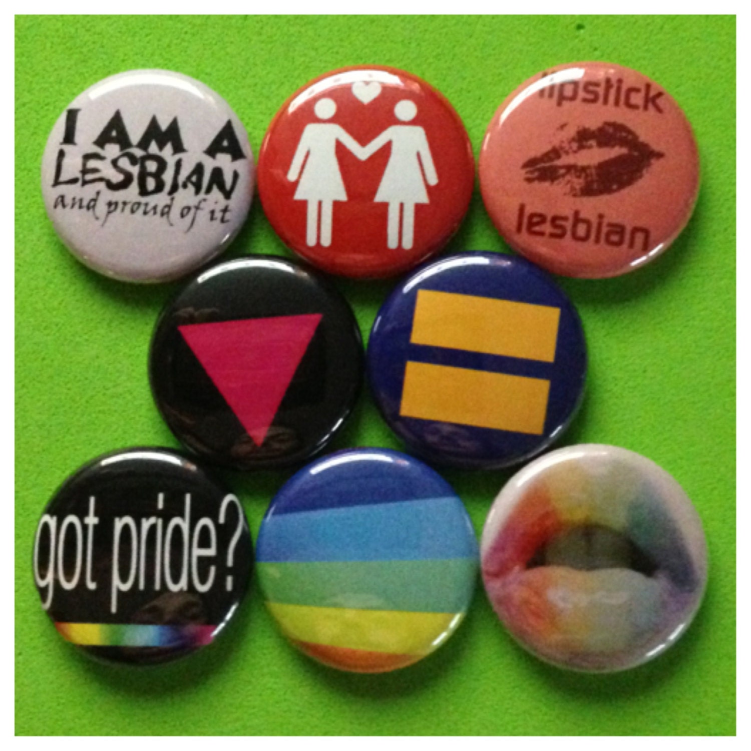 8 Brand New 1 Lesbian Pride Button Set Etsy