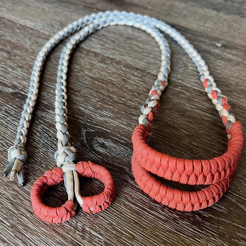 XMHBG Handgefertigte Hirtenschlinge Aus Paracord & Leder - Outdoor Wurfwerkzeug Für Bälle