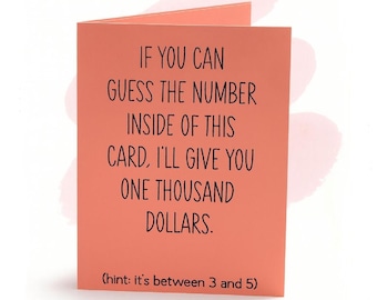 funny birthday card with white envelope