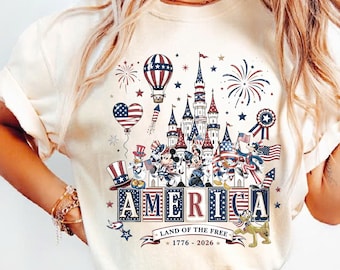 Retro Mickey & Friends 4th of July Shirt, USA 250th Anniversary