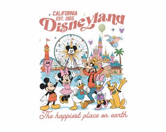 Disneyland California retro PNG, Disneyland Est. 1955 PNG, Mickey y sus amigos Descarga digital