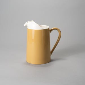 Vintage Royal China Star Glow Pitcher | MCM Mustard Yellow Ice Lip Serving Jug