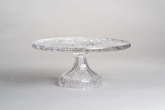 Vintage Waterford Lismore Crystal Footed Cake Stand Pedestal Plate 11x5
