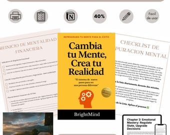Cambia tu Mentalidad eBook + Meditación Guiada | Hábitos, Reprogramación Mental y Crecimiento Personal (PDF+Audio) | Transformación interior