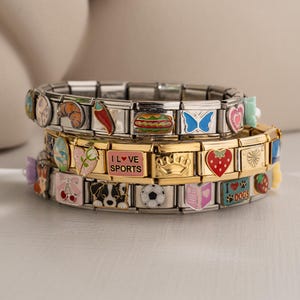 Personalized Italian Charm Bracelet, Trend Italy Bracelet, Built Your Own Bracelet, Customized Christmas Gift, Vintage Best Friend Bracelet