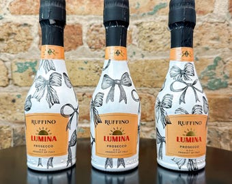 Black Bow Custom Crafted Champagne Bottle