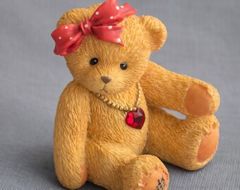 Cherished Teddies July Bear Figurine – Enesco 1996 Priscilla Hillman Birth Month Teddy