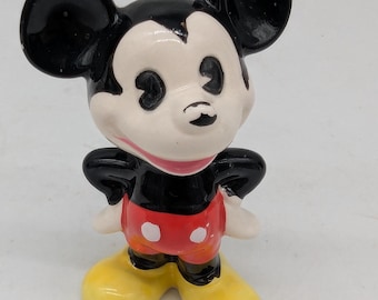 Vintage Mickey Mouse Figurine – Disney Ceramic Japan – Small Shelf Collectible