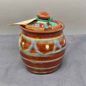 Vintage English Cotswold Honey Pot Halcyon Honey Farm Original Tag