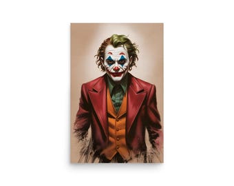 Joaquin Phoenix Joker Portrait: Haunting DC Fan Art Poster