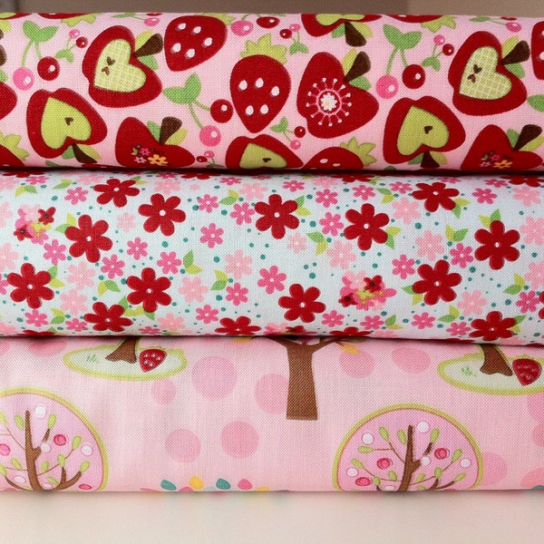 Hoo's in the forest fabric assortment  in pink/blue by Doohikey Designs for Riley Blake Designs (3 half yard bundle) SALE, SALE, SALE