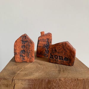 Mini Keramiek Huisjes, Miniatuur Kleine Klei Huisjes, Handgevormd Love Sweet Home Interieur Decoratie, Terracotta