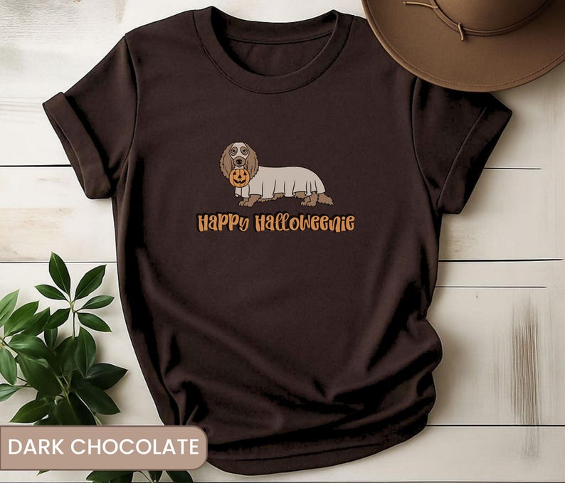 Happy Halloweenie Shirt, Cute Dachshund TShirt, Wiener Dog Mom Gift, Doxie Lover Present, Spooky Season Apparel image 3
