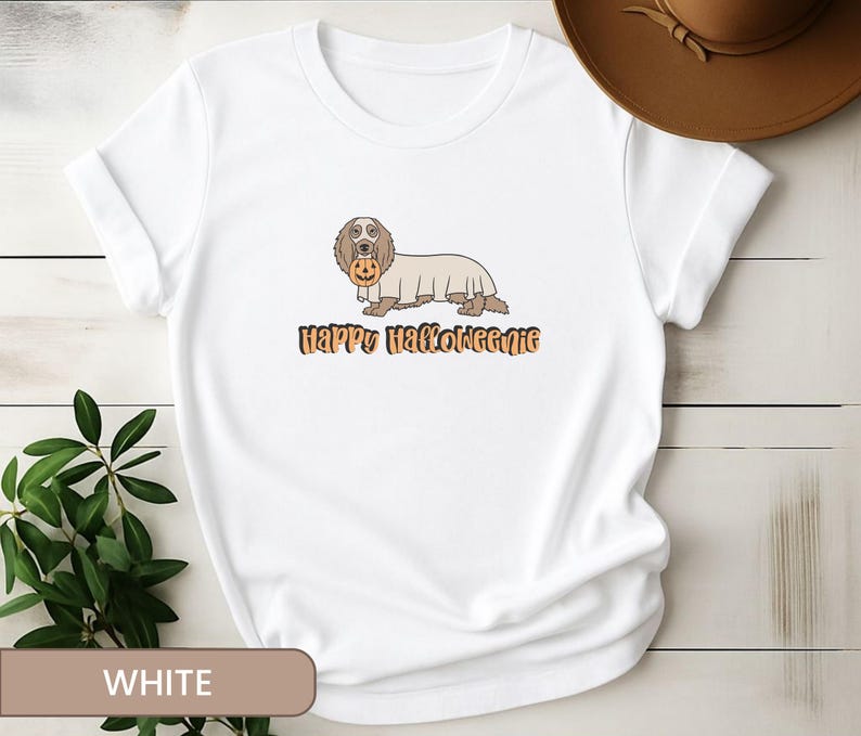 Happy Halloweenie Shirt, Cute Dachshund TShirt, Wiener Dog Mom Gift, Doxie Lover Present, Spooky Season Apparel image 4