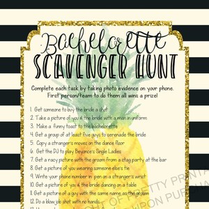 Printable Bachelorette Scavenger Photo Hunt Game (Instant Download)