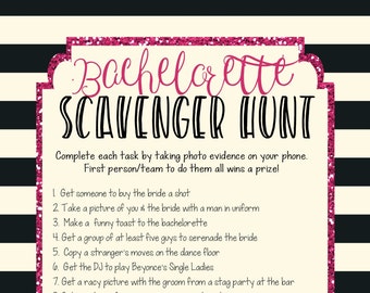 Bachelorette Scavenger Hunt Game,  Downloadable Bachelorette Game Printable, Hen Party Game, Photo Hunt Game, Bachelorette Bar Hunt