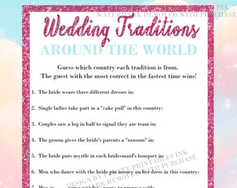 Lover Bridal Shower Game | Wedding Traditions Around The World Game | Wedding Traditions Bridal Shower Game | Lover Era Bridal Shower Game