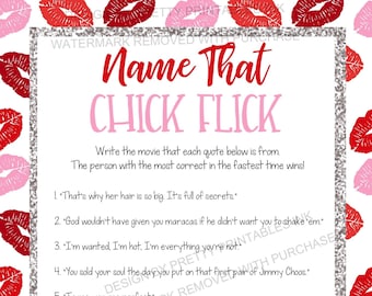 Chick Flick Game, Valentine's Day Game, Galentine's Party Game, Girls Night In Game, Ladies Night Game, Birthday Game, Rom Com Game