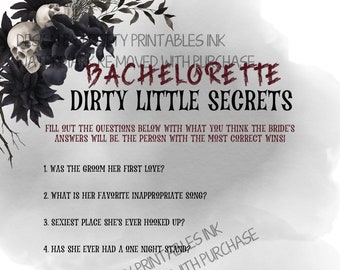 Til Death Do Us Party Bachelorette Party Game | Bachelorette Dirty Little Secrets Game | Bachelorette Secrets Game | Bride or Die Game