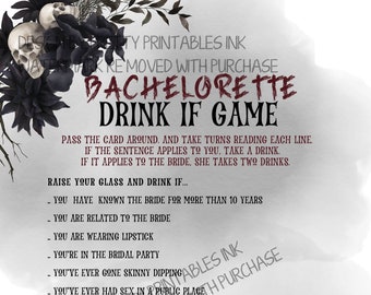 Bachelorette Game Instant Download, Bachelorette Drinking Game,  Til Death Do Us Party Game, Drink If Game, Bachelorette Game Printable