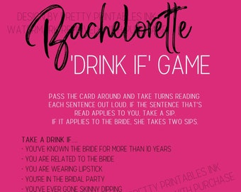 Bachelorette Game, Bachelorette Drink If Game, Bachelorette Party Game, Bachelorette Drinking Game, Naughty Bachelorette Game, X-rated Game