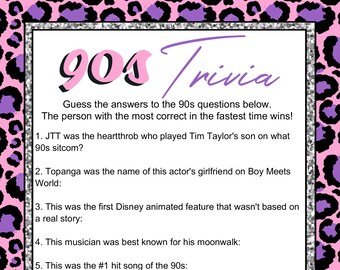 1990s Trivia Etsy