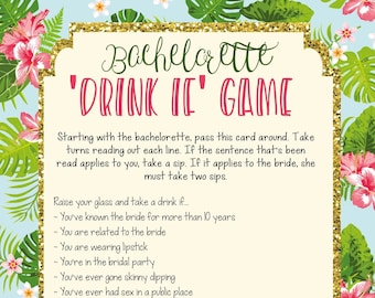 Bachelorette Drink If Game Printable, Bachelorette Party Game Download, Beach Bachelorette Game, Bachelorette Weekend Game, Dirnking Game