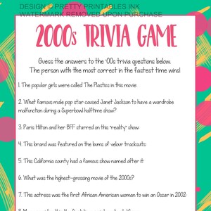 Virtual Girls Night Games 90s And 2000s Trivia Girls Night Etsy