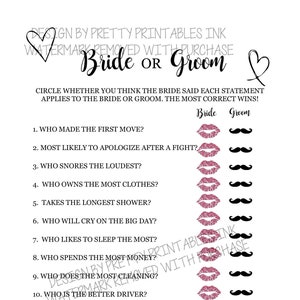 Who Knows the Couple Best Game | Bride or Groom Game | Engagement Party Game | Bridal Shower Game | Wedding Shower Game