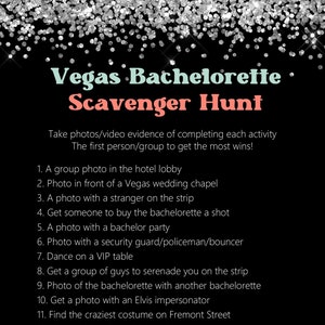 INSTANT DOWNLOAD Bachelorette Scavenger Hunt game,  Vegas Bachelorette Party Game, Vegas Bachelorette Scavenger Hunt, Vegas Before Vows Game