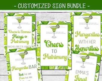 Bachelorette Party Signs | Margs and Matrimony Bachelorette Signs | Margaritas and Matrimony Signs | Custom Printable Bachelorette Signs