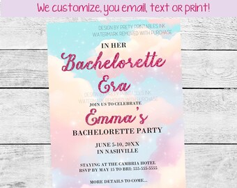 In Her Bachelorette Era Invitation | Bachelorette Party Invitation | End of an Era Bachelorette Invite | Pink Sunset Party Invitation