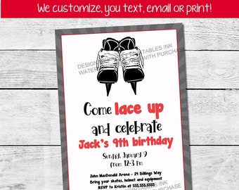 Hockey Party Invitation, Hockey Birthday Party Invitation, Hockey Theme Birthday Invite, Ice Hockey Birthday Invitation, Birthday Evite