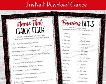 Galentine's Day Games Bundle, Valentine's Day Games, Girls Night Games, Chick Flick Game, Famous BFFs Game, Printable Valentine Games