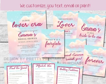 Bridal Era Bridal Shower Bundle Bundle, Bridal Shower Games, Bridal Shower Invitation, Bridal Shower Signs, Pink Cloud Bridal Shower Bundle