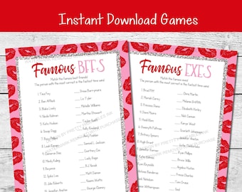 Galentine's Games Bundle, Galentine's Day Games, Valentine's Day Party Games, Galentine's Games for Teens, Famous Ex Game, Famous BFFs Game