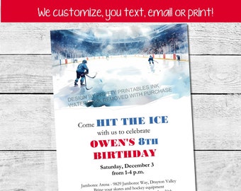 Hockey Invitation for Birthday Party | Hockey Birthday Party Invite | Hockey Party Invite | Hockey Theme Invite | Ice Hockey Birthday Invite