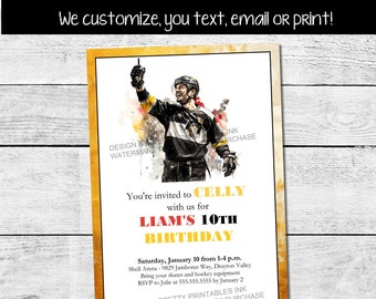 Hockey Party Invitation, Hockey Birthday Invitation, Hockey Printable Invitation, Ice Hockey Invitation for Birthday