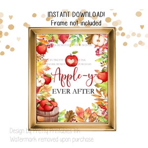 Apple-y Ever After Bridal Shower Sign, Apple Bridal Shower Sign, Fall Bridal Shower Decor, Fall Bridal Shower Sign, Bridal Shower Decoration