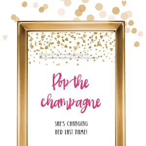 Bachelorette Sign Printable, Pop the Champagne Sign, Bachelorette Decorations image 1