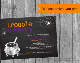 kids halloween invitation printable diy halloween etsy